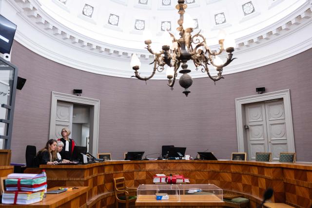 This photograph shows the courtroom of the Saint-Omer Judicial Court before the trial of Jerome P., charged with rape and violence in a context of coercive control and polygamy, at the Judicial Court in Saint-Omer, northern France, on June 8, 2026. The trial of a man accused of ruling his home with terror for two decades, where he lived with three women and their children, opened on June 8, 2026, in the Pas-de-Calais. The defendant denies any violence but acknowledges a “bizarre” family dynamic. (Photo by Sameer Al-DOUMY / AFP)