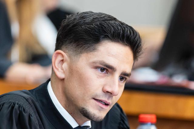 Sullyman Bouderba, lawyer for Jerome P., looks on in the courtroom before the trial of Jerome P., charged with rape and violence in a context of coercive control and polygamy, at the Judicial Court in Saint-Omer, northern France, on June 8, 2026. The trial of a man accused of ruling his home with terror for two decades, where he lived with three women and their children, opened on June 8, 2026, in the Pas-de-Calais. The defendant denies any violence but acknowledges a “bizarre” family dynamic. (Photo by Sameer Al-DOUMY / AFP)