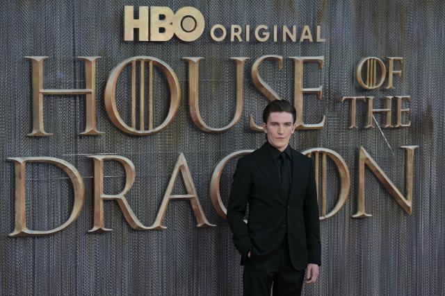 British actor Ewan Mitchell poses on the red carpet upon arrival to attend the World Premiere of "House of the Dragon" season 3, at the Odeon, Leicester Square in London on June 8, 2026. (Photo by Richard A. Brooks / AFP)