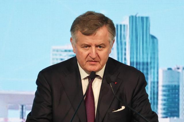 President of Europlace Augustin de Romanet delivers a speech during the 8th Paris Finance Forum (PFF) organised by Paris Europlace at the Pavillon Gabriel in Paris on June 9, 2026. (Photo by Ludovic MARIN / AFP)