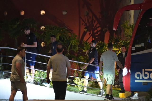Iran's players return to the hotel after a training session in Tijuana, Mexico, on June 8, 2026, ahead of the FIFA 2026 World Cup football tournament. (Photo by Guillermo Arias / AFP)