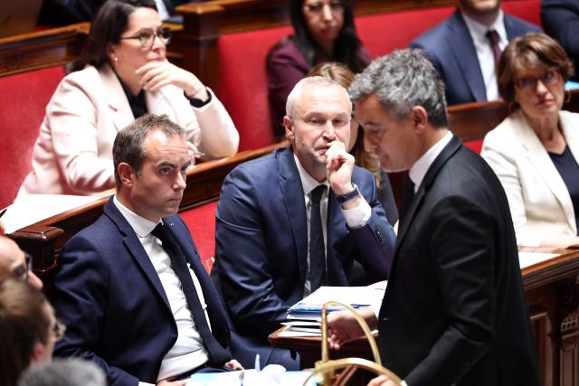 France's Prime Minister Sebastien Lecornu looks on next to junior Minister in charge of parliament relations Laurent Panifou (C) during a session of questions to the government at The National Assembly, France's lower house of parliament in Paris on June 9, 2026. (Photo by SIMON WOHLFAHRT / AFP)