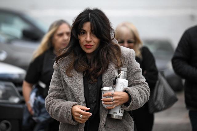 Gianinna Maradona, daughter of Argentine football legend Diego Maradona, arrives at the court for a trial hearing on her father's death in San Isidro, Buenos Aires province, Argentina on June 9, 2026. (Photo by Luis ROBAYO / AFP)