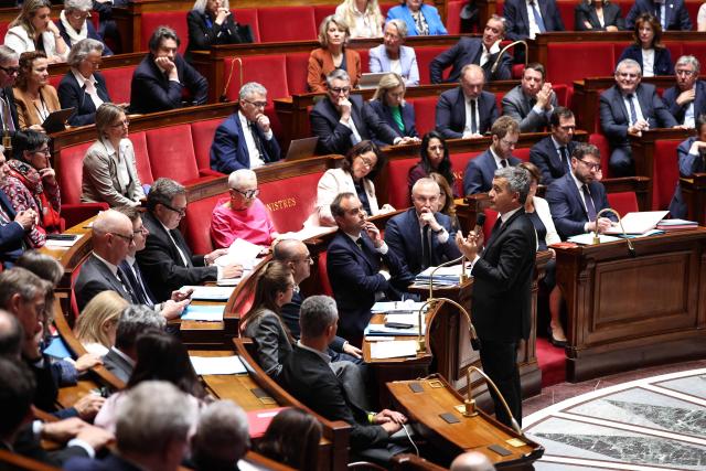 France's Justice Minister Gerald Darmanin speaks during a session of questions to the government at The National Assembly, France's lower house of parliament in Paris on June 9, 2026. (Photo by SIMON WOHLFAHRT / AFP)