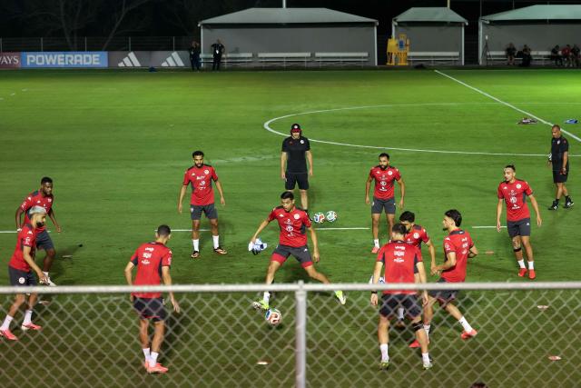 Tunisia's players take part in a training session at Rayados Training Centre in Santiago, Nuevo Leon state, Mexico on June 9, 2026, ahead of the 2026 World Cup football tournament. (Photo by Julio Cesar AGUILAR / AFP)