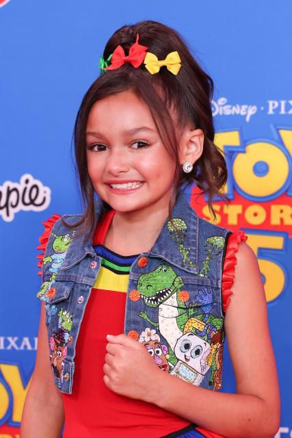US actress Scarlett Spears attends Disney and Pixar's "Toy Story 5" premiere at the Dolby Theatre in Los Angeles on June 9, 2026. (Photo by VALERIE MACON / AFP)