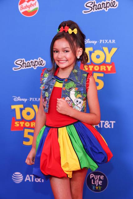 US actress Scarlett Spears attends Disney and Pixar's "Toy Story 5" premiere at the Dolby Theatre in Los Angeles on June 9, 2026. (Photo by VALERIE MACON / AFP)