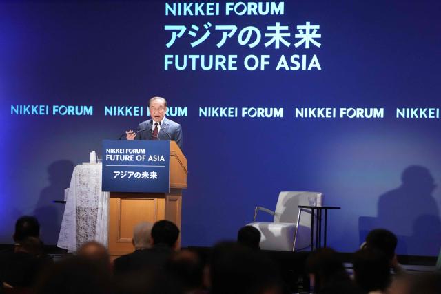 Malaysia's Prime Minister Anwar Ibrahim delivers a speech at the Nikkei Forum at a hotel in Tokyo on June 10, 2026. (Photo by Kazuhiro NOGI / AFP)