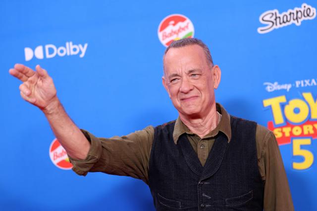 US actor Tom Hanks attends Disney and Pixar's "Toy Story 5" premiere at the Dolby Theatre in Los Angeles on June 9, 2026. (Photo by VALERIE MACON / AFP)