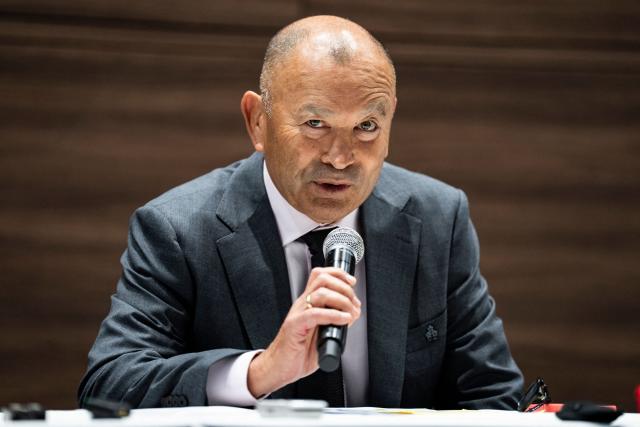Japan's national rugby union team head coach Eddie Jones speaks during a press conference in Tokyo on June 10, 2026. (Photo by Yuichi YAMAZAKI / AFP)