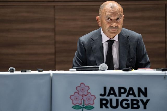 Japan's national rugby union team head coach Eddie Jones attends a press conference in Tokyo on June 10, 2026. (Photo by Yuichi YAMAZAKI / AFP)
