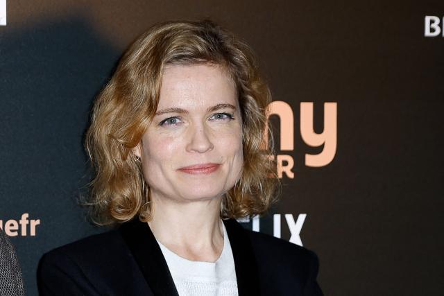 (FILES) French actress Sarah Biasini poses during a photocall for the exhibition "Romy Schneider" at the Cinematheque Francaise in Paris on March 14, 2022. Following its run at the Off d'Avignon last year, Harold Pinter's play “The Lover” is now playing at the Theatre de Paris, starring Sarah Biasini, daughter of Romy Schneider, and Pierre Rochefort, son of Jean Rochefort, who first staged the play in France in 1965 with Delphine Seyrig. (Photo by Thomas SAMSON / AFP)