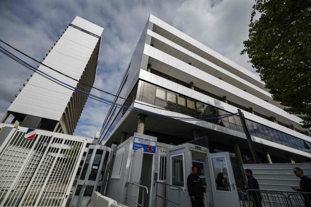 This photograph shows an outside view of the Nanterre judicial court where French singer and actor Patrick Bruel is set to be brought before a judge in Nanterre, north of Paris, on June 10, 2026. French singer Patrick Bruel, accused of rape and sexual assault by several women, is set to appear before three investigating judges prior to possibly being placed under formal investigation, the Nanterre public prosecutors office has announced on the morning of June 10, 2026, adding that it has requested that he be placed in provisional custody. (Photo by SIMON WOHLFAHRT / AFP)