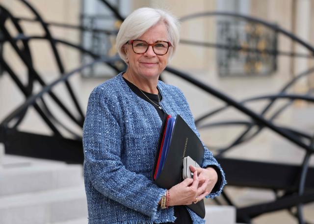 France's Defence Minister Catherine Vautrin leaves after the weekly cabinet meeting at the Elysee Palace in Paris on June 10, 2026. (Photo by Ludovic MARIN / AFP)