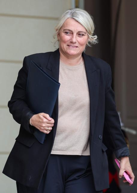 France's Health Minister Stephanie Rist leaves after the weekly cabinet meeting at the Elysee Palace in Paris on June 10, 2026. (Photo by Ludovic MARIN / AFP)