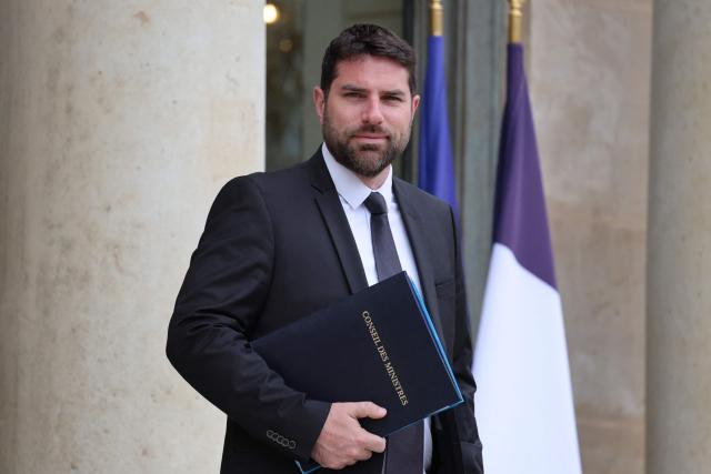 France's Housing Minister Vincent Jeanbrun leaves after the weekly cabinet meeting at the Elysee Palace in Paris on June 10, 2026. (Photo by Ludovic MARIN / AFP)