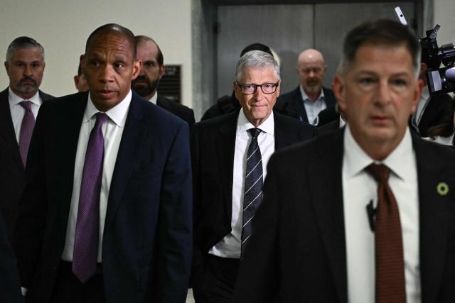 Microsoft co-founder Bill Gates (C) arrives for a closed-door interview with the House Oversight Committee on Capitol Hill in Washington, DC, on June 10, 2026. Gates is set to face questioning Wednesday from US lawmakers over his relationship with late sex offender Jeffrey Epstein, whose network of wealthy and powerful associates has fueled years of scrutiny and conspiracy theories. Gates, one of the world's richest men and a leading philanthropist, is appearing before the House Oversight Committee for a transcribed interview about the disgraced financier, who died in a New York jail cell in 2019 while awaiting trial on sex trafficking charges involving underage girls. (Photo by Kent NISHIMURA / AFP)