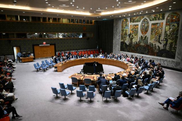 The United Nations Security Council meets on the Middle East, at UN Headquarters in New York, on June 10, 2026. Colombian President Gustavo Petro is in New York to chair the UN open debate on the Middle East. (Photo by ANGELA WEISS / AFP)