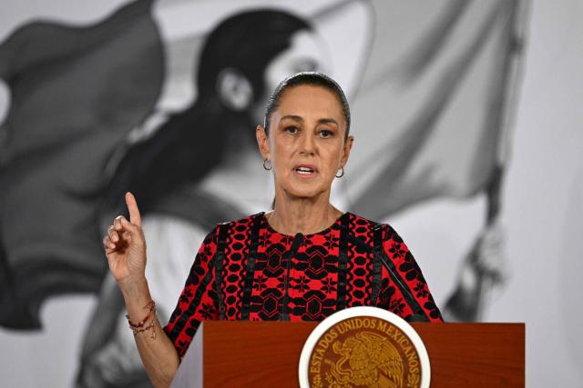 Mexico's President Claudia Sheinbaum speaks during her daily press conference at Palacio Nacional in Mexico City on June 10, 2026. (Photo by Yuri CORTEZ / AFP)