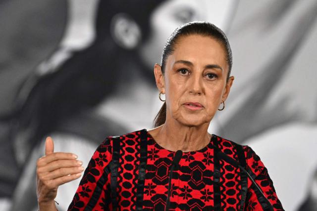 Mexico's President Claudia Sheinbaum speaks during her daily press conference at Palacio Nacional in Mexico City on June 10, 2026. (Photo by Yuri CORTEZ / AFP)