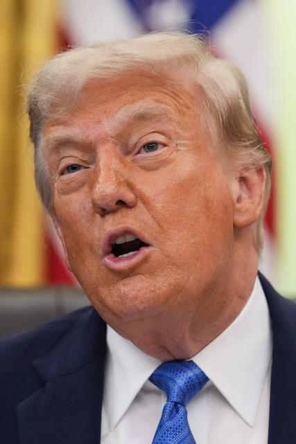 US President Donald Trump speaks during a signing ceremony for the "Secure America Act" in the Oval Office of the White House in Washington, DC, on June 10, 2026. The bill provides around $38 billion for Immigration and Customs Enforcement (ICE), $26 billion for Border Patrol and another $5 billion for unforeseen costs, effectively ensuring a steady flow of money for Trump's deportation agenda through fiscal 2029. (Photo by Ken Cedeno / AFP)