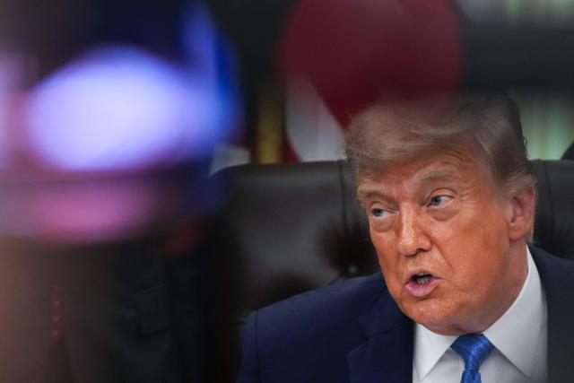 US President Donald Trump speaks during a signing ceremony for the "Secure America Act" in the Oval Office of the White House in Washington, DC, on June 10, 2026. The bill provides around $38 billion for Immigration and Customs Enforcement (ICE), $26 billion for Border Patrol and another $5 billion for unforeseen costs, effectively ensuring a steady flow of money for Trump's deportation agenda through fiscal 2029. (Photo by Ken Cedeno / AFP)