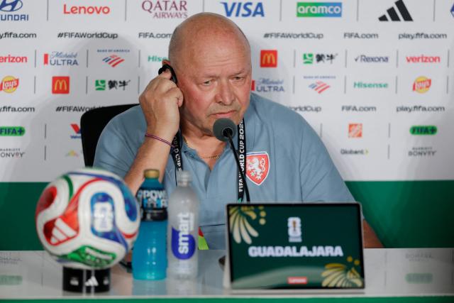 Czech Republic's head coach Miroslav Koubek gives a press conference at the Guadalajara Stadium in Zapopan, Mexico on June 10, 2026, on the eve of the 2026 World Cup football match between South Korea and the Czech Republic. (Photo by Ulises RUIZ / AFP)