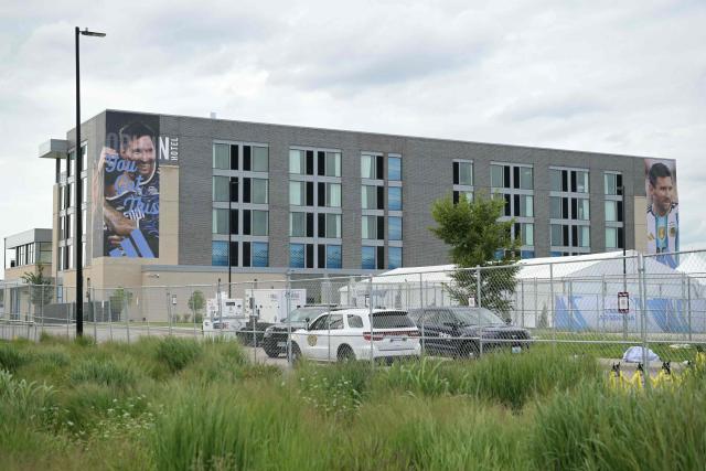A view of Argentina's base camp at the Origin Kansas City Riverfront hotel in Kansas City, taken on June 10, 2026, ahead of the 2026 World Cup football tournament. (Photo by JUAN MABROMATA / AFP)