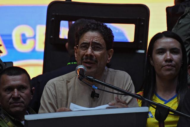 Colombia's presidential candidate for the Pacto Historico party, Ivan Cepeda, speaks during a campaign rally in Medellin, Colombia on June 10, 2026. Colombia will hold the runoff presidential election on June 21. (Photo by Jaime SALDARRIAGA / AFP)