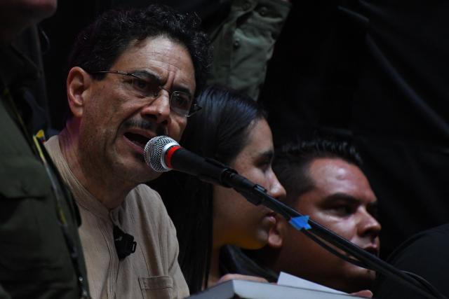 Colombia's presidential candidate for the Pacto Historico party, Ivan Cepeda, speaks during a campaign rally in Medellin, Colombia on June 10, 2026. Colombia will hold the runoff presidential election on June 21. (Photo by Jaime SALDARRIAGA / AFP)