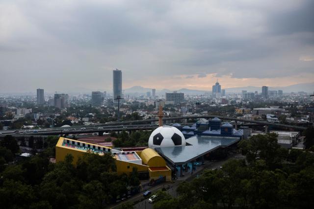 This aerial view shows the museum "Papalote Museo del Nino" in Mexico City on June 10, 2026, one day before the opening of the 2026 FIFA World Cup football tournament. (Photo by Rodrigo OROPEZA / AFP)
