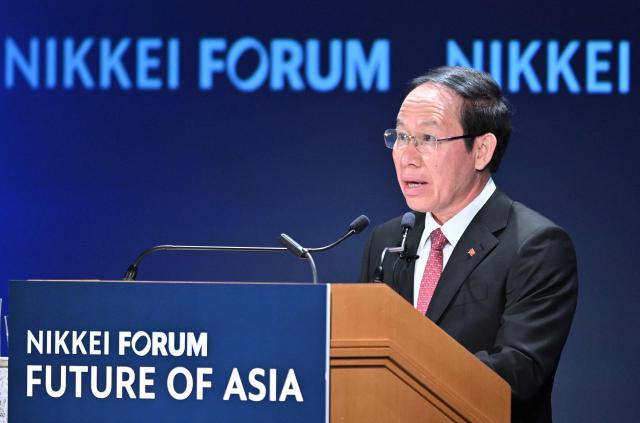 Vietnam’s Deputy Prime Minister Le Tien Chau speaks during the Nikkei Forum in Tokyo on June 11, 2026. (Photo by Kazuhiro NOGI / AFP)
