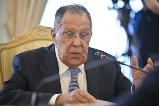 Russian Foreign Minister Sergei Lavrov meets with Bahrain's counterpart at the Russian Foreign Affairs Ministry in Moscow on June 11, 2026. (Photo by Alexander NEMENOV / POOL / AFP)