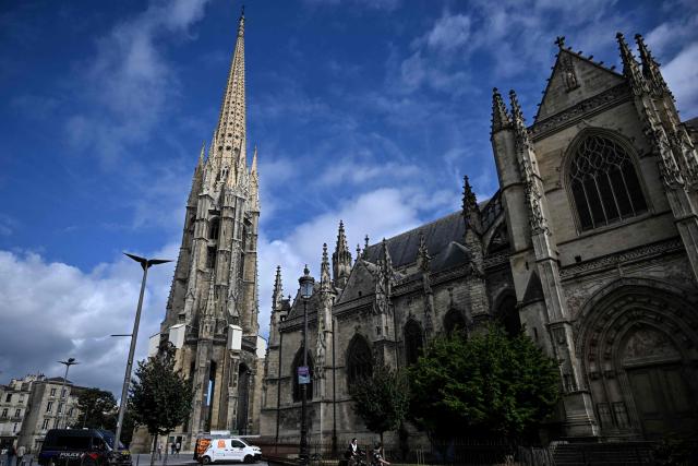 This photograph shows the restored Saint-Michel bell tower in Bordeaux, southwestern France on June 11, 2026. The 114-meter high Saint-Michel, built at the end of the 15th century, is set to reopen to the public on June 13 following five years of restoration. (Photo by Christophe ARCHAMBAULT / AFP)