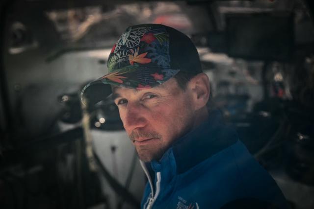 French skipper Thibaut Vauchel-Camus sails his Ocean Fify multihull Solidaires en Peloton, during a convoying from Saint-Malo to Fecamp, ahead of the Route du Rhum solo transatlantic sailing race from Saint-Malo to Pointe-a-Pitre, on June 10, 2026. The start of the 13rd edition of the Route du Rhum is scheduled for November 1, 2026. (Photo by Lou BENOIST / AFP)