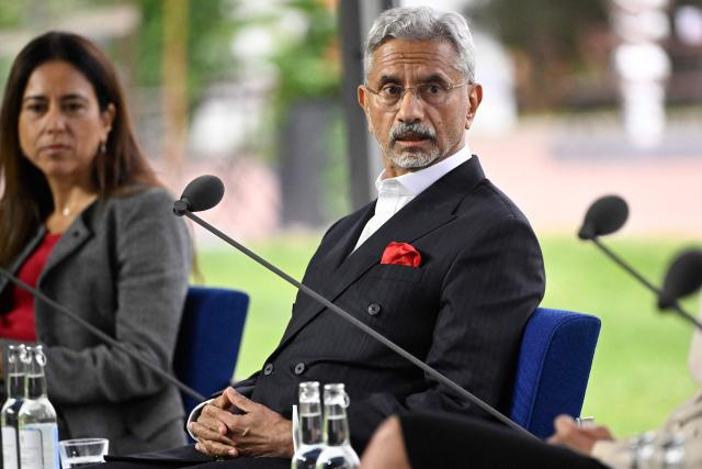 Lana Nusseibeh, Minister of State at the United Arab Emirates (L) and India's Foreign Minister Subrahmanyam Jaishankar take part in the annual Kultaranta Talks at the President's summer residence Kultaranta in Naantali, Finland, on June 11, 2026. The theme of this year’s discussions on foreign and security policy is "A World in Transition - Global, Regional and Local Perspectives". (Photo by Antti Aimo-Koivisto / Lehtikuva / AFP) / Finland OUT