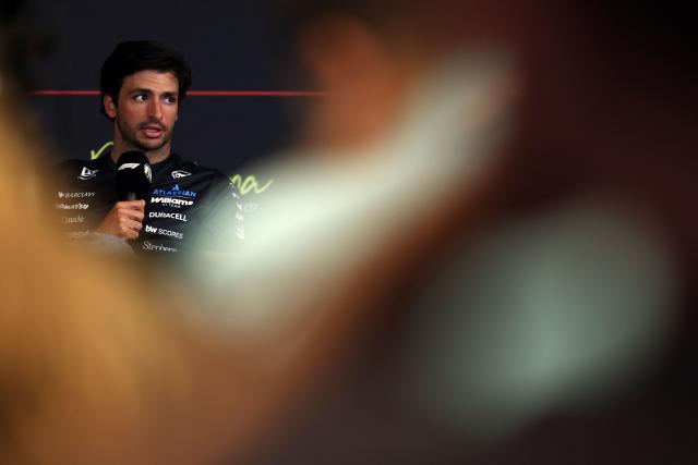 CORRECTION / Williams' Spanish driver Carlos Sainz attends a press conference at the Circuit de Catalunya on June 11, 2026 in Montmelo on the outskirts of Barcelona, ahead of the Catalonia Formula One Grand Prix. (Photo by Lluis GENE / AFP) / “The erroneous source appearing in the metadata of this photo by Lluis GENE has been modified in AFP systems in the following manner: [AFP] instead of [POOL]. Please immediately remove the erroneous mention[s] from all your online services and delete it (them) from your servers. If you have been authorized by AFP to distribute it (them) to third parties, please ensure that the same actions are carried out by them. Failure to promptly comply with these instructions will entail liability on your part for any continued or post notification usage. Therefore we thank you very much for all your attention and prompt action. We are sorry for the inconvenience this notification may cause and remain at your disposal for any further information you may require.”