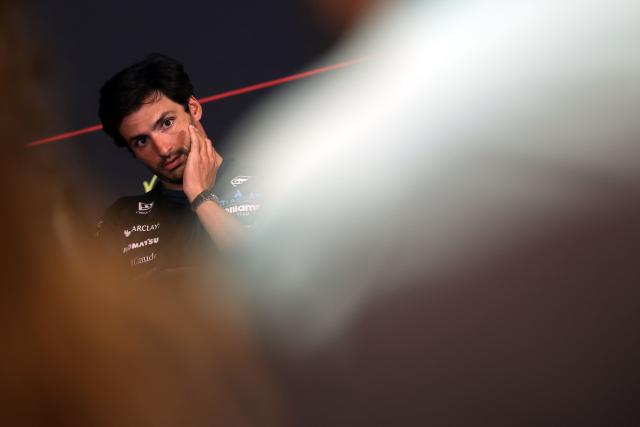 CORRECTION / Williams' Spanish driver Carlos Sainz attends a press conference at the Circuit de Catalunya on June 11, 2026 in Montmelo on the outskirts of Barcelona, ahead of the Catalonia Formula One Grand Prix. (Photo by Lluis GENE / AFP) / “The erroneous source appearing in the metadata of this photo by Lluis GENE has been modified in AFP systems in the following manner: [AFP] instead of [POOL]. Please immediately remove the erroneous mention[s] from all your online services and delete it (them) from your servers. If you have been authorized by AFP to distribute it (them) to third parties, please ensure that the same actions are carried out by them. Failure to promptly comply with these instructions will entail liability on your part for any continued or post notification usage. Therefore we thank you very much for all your attention and prompt action. We are sorry for the inconvenience this notification may cause and remain at your disposal for any further information you may require.”