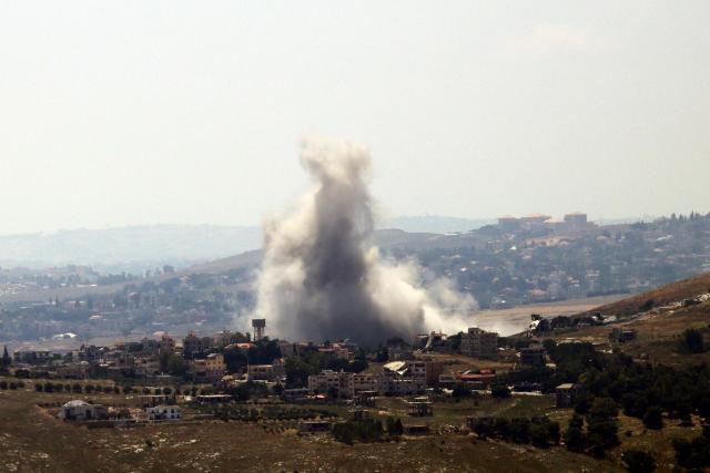 This photograph taken from the southern Lebanese area of Marjayoun shows smoke as it rises from the site of an Israeli airstrike that targeted the village of Kfar Tibnit on June 11, 2026. Lebanon's health ministry said Israeli airstrikes on the country's south on June 10, killed 12 people, as Israeli Prime Minister Benjamin Netanyahu urged the Lebanese to join Israel's fight against Hezbollah. Neither Israel nor Hezbollah has observed an April ceasefire in Lebanon, and the latest war has continued despite a conditional truce deal announced last week after Lebanese-Israeli talks in Washington. (Photo by AFP) / 