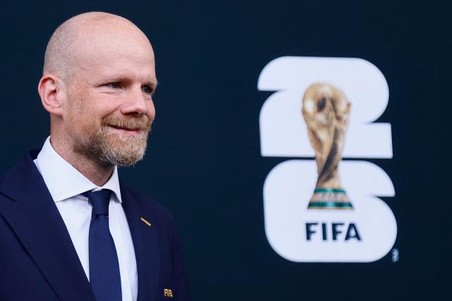 Mattias Grafstrom, Secretary General of FIFA poses during a photocall ahead of the 2026 World Cup football tournament Group A football match between Mexico and South Africa at the Estadio Ciudad de Mexico in Mexico City on June 11, 2026. (Photo by Rodrigo Oropeza / AFP)