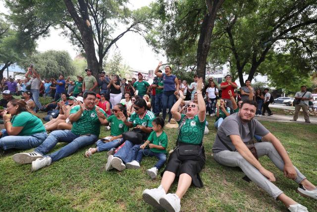 Mexico supporters watch the opening match of the 2026 World Cup, a Group A match between Mexico and South Africa played in Mexico City, in Monterrey, Nuevo Leon, on June 11, 2026. (Photo by Julio Cesar AGUILAR / AFP)