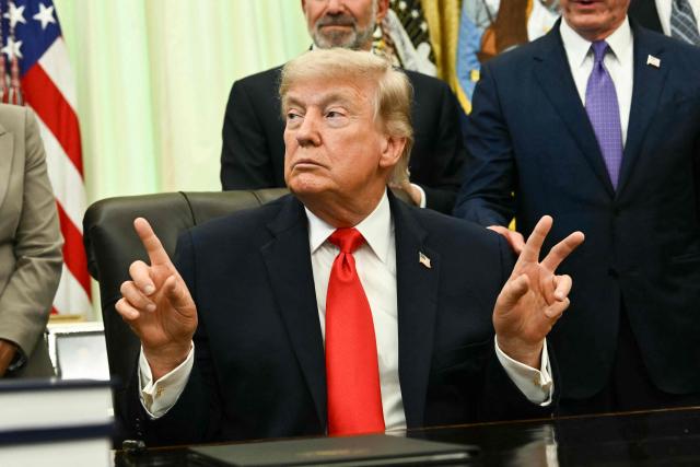 US President Donald Trump speaks before signing a proclamation in the Oval Office of the White House in Washington, DC, on June 11, 2026. (Photo by Kent NISHIMURA / AFP)