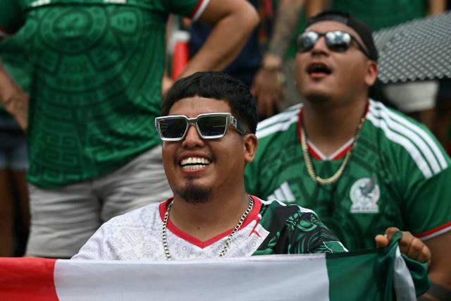 Mexico fans react at a watch party for the opening match of the 2026 World Cup football tournament between Mexico and South Africa at the FIFA Fan Zone in Houston, Texas, on June 11, 2026. (Photo by RONALDO SCHEMIDT / AFP)