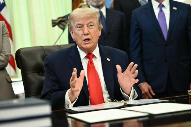 US President Donald Trump speaks before signing a proclamation in the Oval Office of the White House in Washington, DC, on June 11, 2026. (Photo by Kent NISHIMURA / AFP)