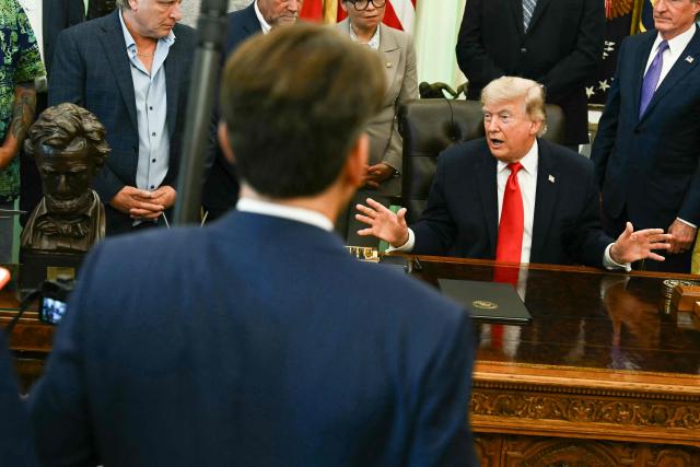US President Donald Trump speaks before signing a proclamation in the Oval Office of the White House in Washington, DC, on June 11, 2026. (Photo by Kent NISHIMURA / AFP)