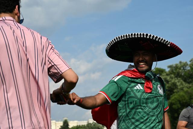 Fans gather during a watch party for the opening match of the 2026 World Cup football tournament between Mexico and South Africa on the National Mall in Washington, DC, on June 11, 2026. (Photo by Alex WROBLEWSKI / AFP)