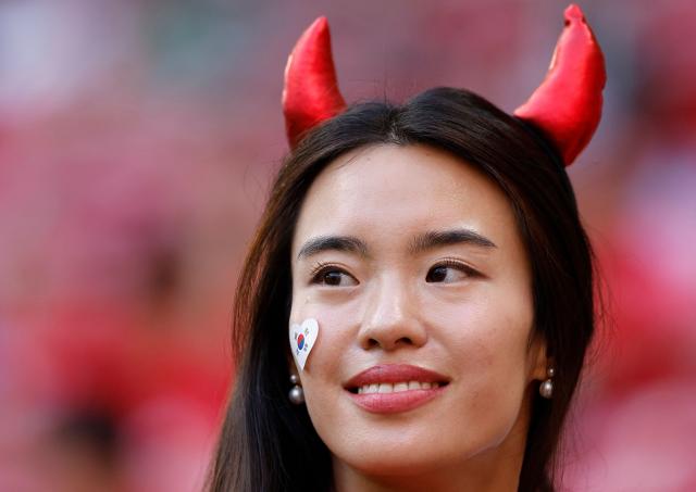 A fan of South Korea looks on ahead of the 2026 World Cup Group A football match between South Korea and the Czech Republic at the Guadalajara Stadium in Zapopan on June 11, 2026. (Photo by Ulises RUIZ / AFP)