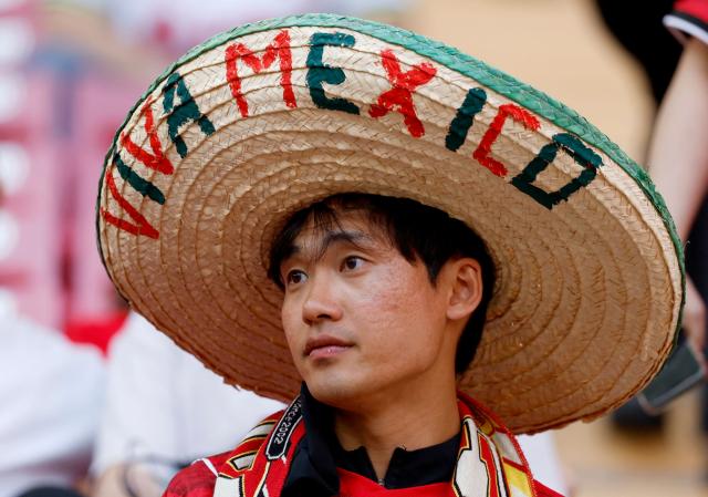 A fan of South Korea looks on ahead of the 2026 World Cup Group A football match between South Korea and the Czech Republic at the Guadalajara Stadium in Zapopan on June 11, 2026. (Photo by Ulises RUIZ / AFP)