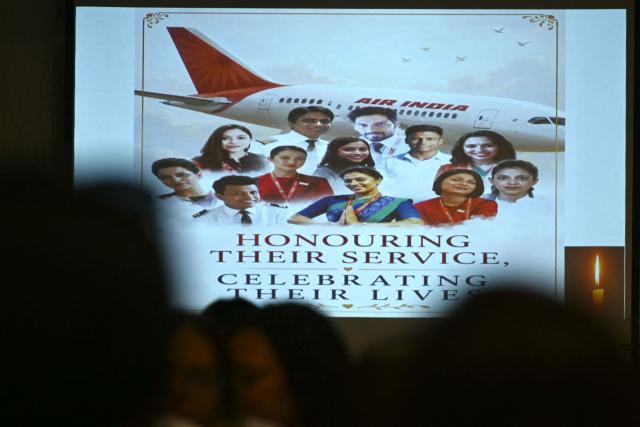 Family members of the crew of Air India Flight 171 plane crash pay tribute during a memorial service on its first anniversary, in Mumbai on June 12, 2026. India's aviation accident probe agency is facing renewed criticism from pilot groups on the first anniversary of the 2025 Air India Boeing-787 crash in Ahmedabad, which killed 260 people. (Photo by Indranil Mukherjee / AFP)