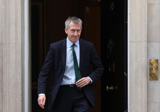 Britain's newly appointed Defence Secretary, Dan Jarvis leaves from 10 Downing Street, in central London on June 12, 2026. Former army officer Dan Jarvis was on June 11 named Britain's new defence minister, hours after John Healey quit, accusing the government of failing to commit enough money to protect the country. (Photo by Toby Shepheard / AFP)